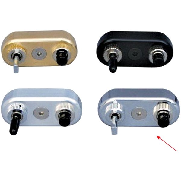 ミニスイッチ ウインカー/ホーン 1インチ(25.4mm)ハンドル用 キャップ付き クローム