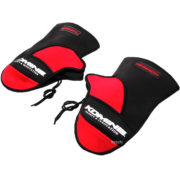 ネオプレンウォームハンドルカバー 黒/赤 フリーサイズ