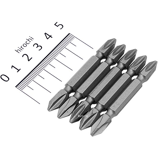 1/4インチ H 両頭プラスビット(溝位置13mm) 全長65mm No.2 ブリスター入