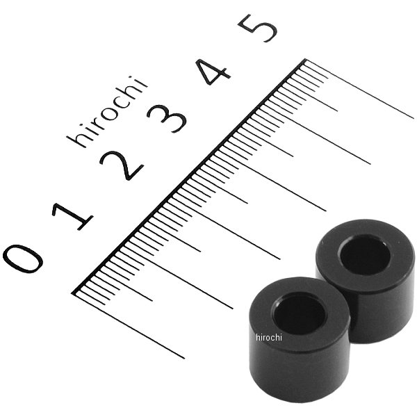 カラーセット 厚さ10 内径6mm 外径12.6mm 2個入り 黒