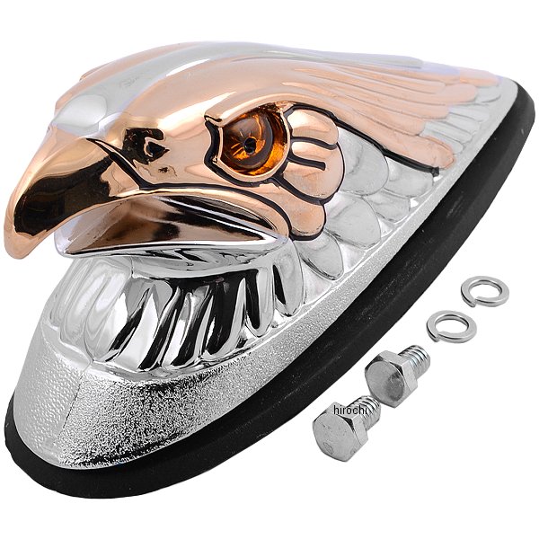 フロントフェンダー オーナメント 大 イーグル(ライト/オレンジ目) ゴールド