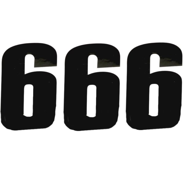 ナンバー 4.5インチ(114mm) #6 黒 (3枚入り)