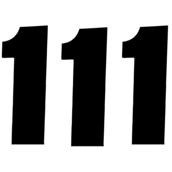 【セール特価】 ナンバー 6インチ(152mm) #1 黒 (3枚入り)