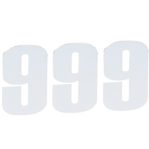 【セール特価】 ナンバー 6インチ(152mm) #9 白 (3枚入り)