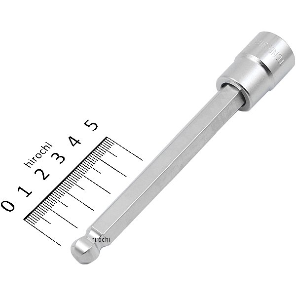 ロングボールポイントヘキサゴンソケット 対辺 10mm 長さ 125mm 差込角 9.5mm (3/8インチ)