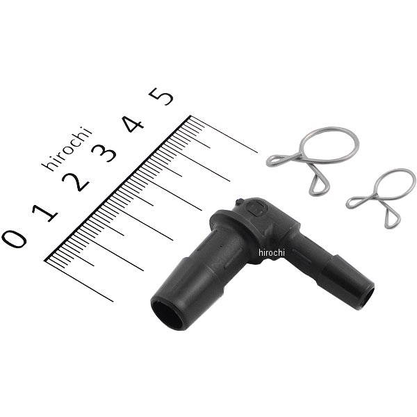 ホース変換コネクター 汎用 L型 黒 6mm→9-10mm 1個