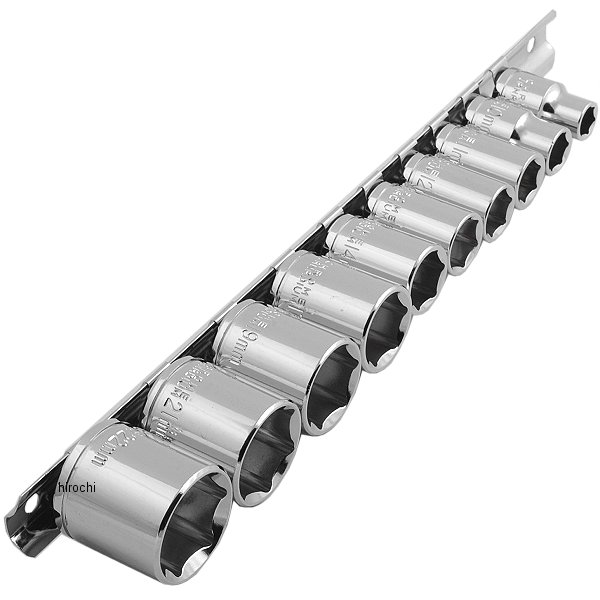 3/8インチ ソケットセット 8～22mm ミリサイズ ホルダー付き