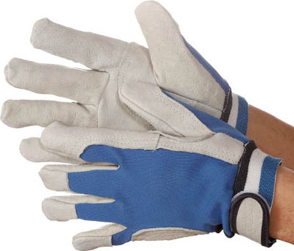 豚本革手袋甲メリヤス134豚白3双組 M