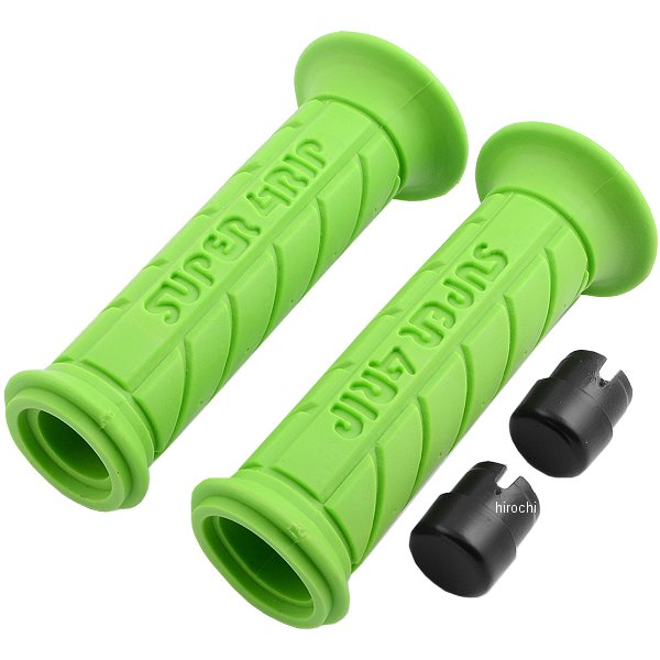 カラーグリップ 汎用φ22.2 貫通式 バーエンド付 緑