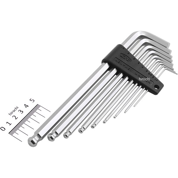 ハイグレードボールポイントL形ロング6角棒レンチセット(9本組) ミリ