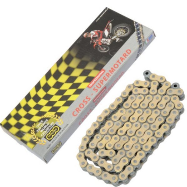 【セール特価】 チェーン ノンシール クリップ 428RX3/25フィート(7.6m) ゴールド