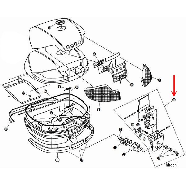 ジビ GIVI モノキーケース用 ロックセット V46/V35用 Z641NM2