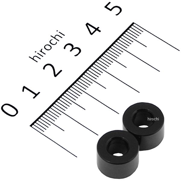 カラーセット 厚さ8 内径6mm 外径12.6mm 2個入り 黒