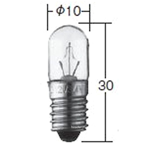白熱バルブ T10 6V3W エジソンベース 10個入り