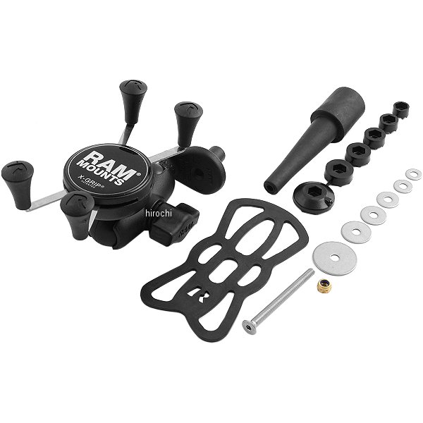 Xグリップ&ステムマウント スマートフォン用 テザー付 黒