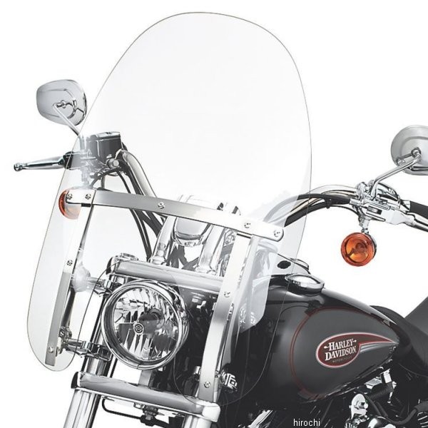 クイックリリース・コンパクト・ウインドシールド 06年以降 FXD ポリッシュ/クリア 58346-06