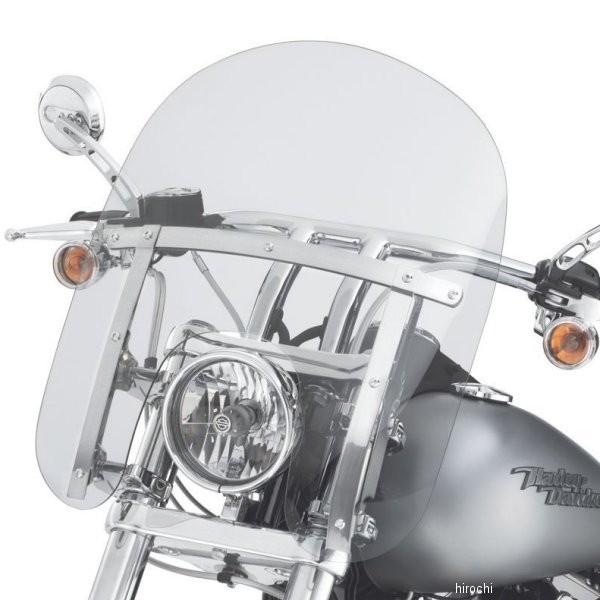クイックリリース・コンパクト・ウインドシールド 06年以降 FXD ポリッシュ/ライトスモーク 低 58348-06