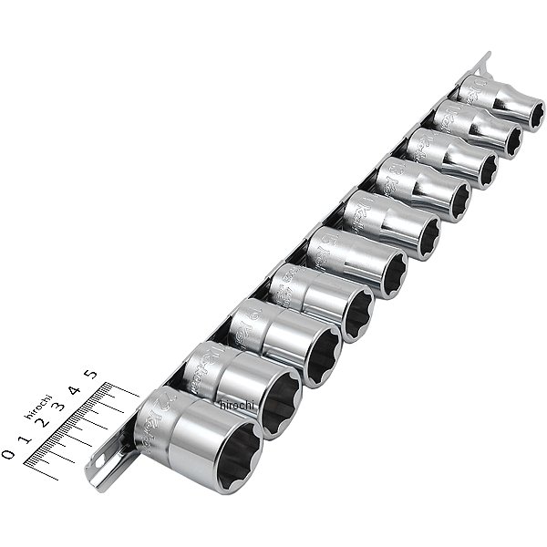 1/2インチsq サーフェイスソケットレールセット 10ヶ組 ミリサイズ