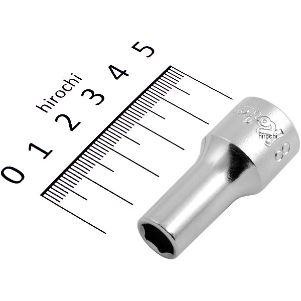 3/8インチsq 6角セミディープソケット 8mm