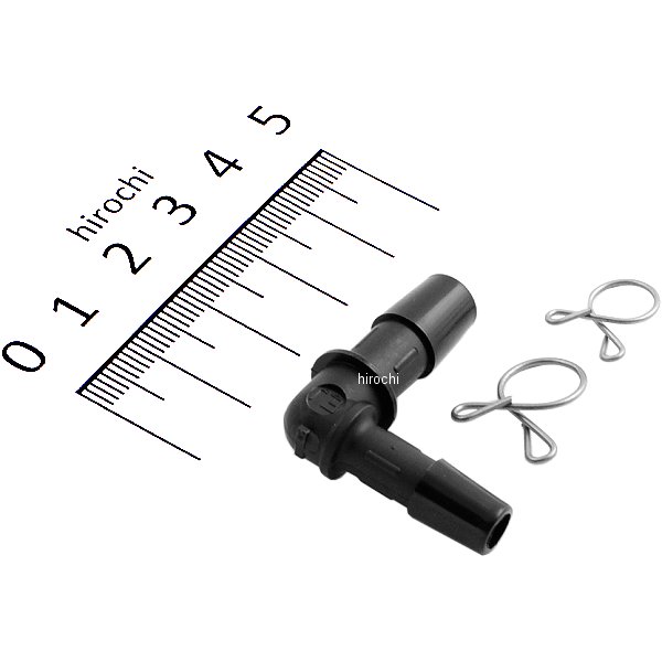 ホース変換コネクター 汎用 L型 黒 6-7mm→8mm 1個