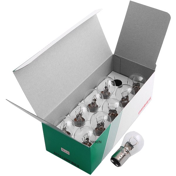 ノーマルバルブ 12V18/5W 耐振 ストップ/テール球 ウインカー/ポジション球 (クリア) 1箱 (10個入り)