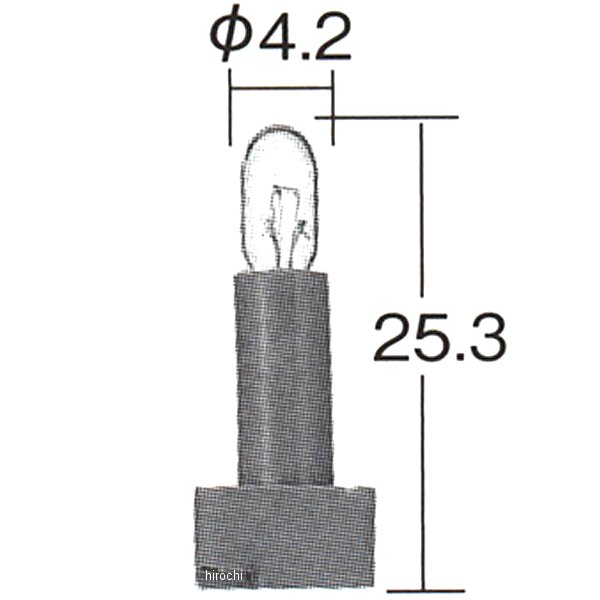 白熱バルブ 14V80mA T4.2 ウェッジ ソケットカラー 赤茶 10個入り