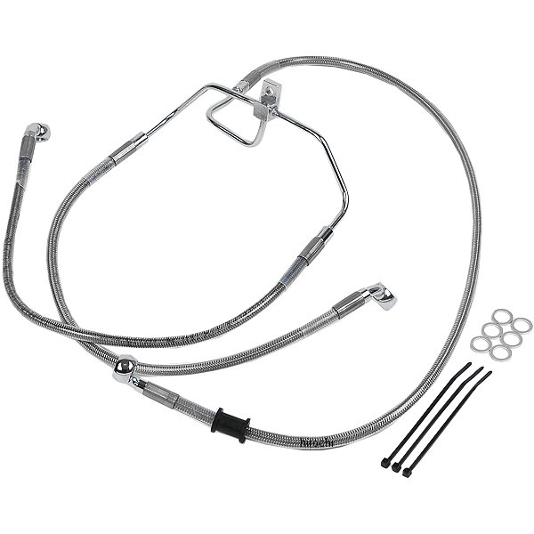 フロント ブレーキライン ステンレス 08年以降 FXDF ABS無 +10インチ