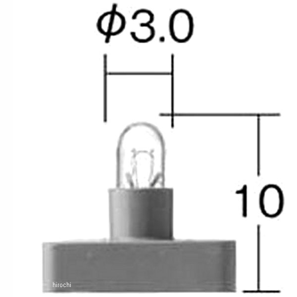 白熱バルブ T3 14V30mA ウェッジ ソケットカラー灰色 10個入り