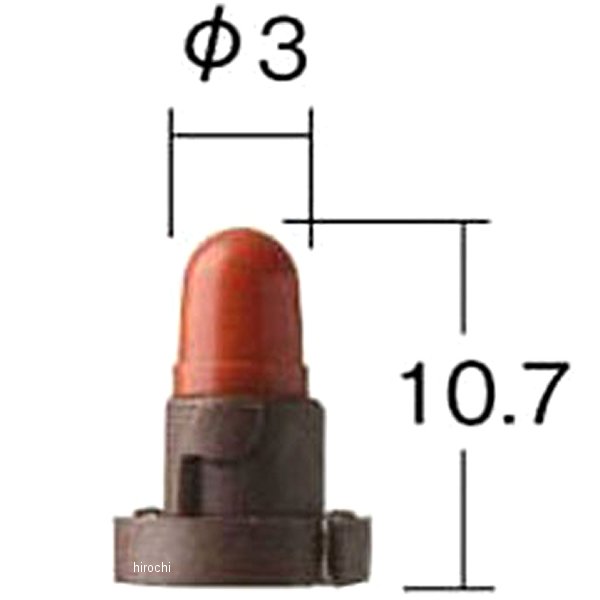 白熱バルブ T3 14V60mA ウェッジ 赤 ソケットカラー茶 10個入り
