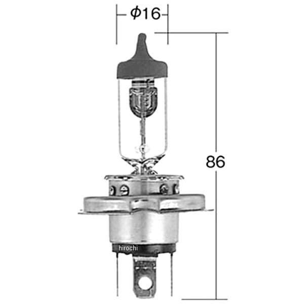 ハロゲンバルブ H4 12V60/55W 長寿命 1個入り
