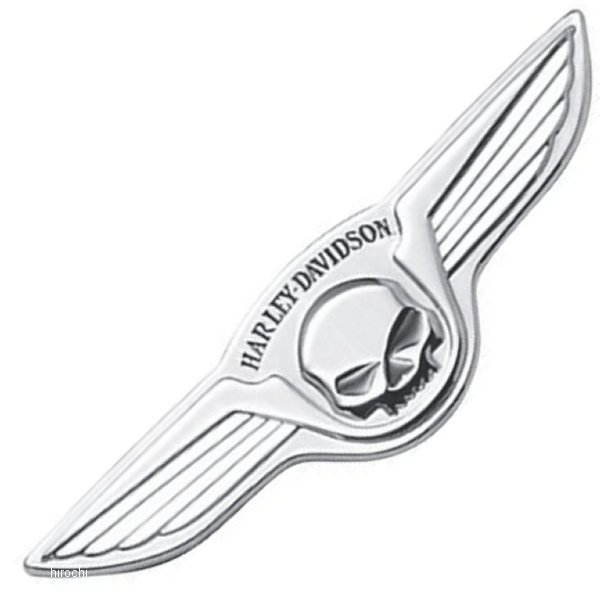 メダリオン ウイング・スカル/クローム/127x38mm 91723-02