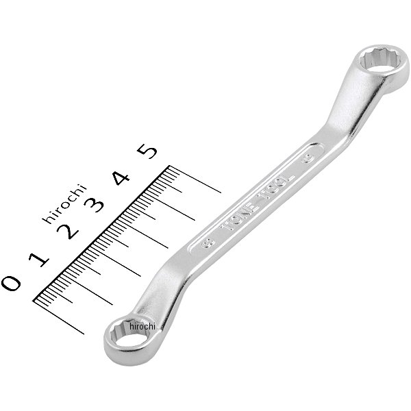 ショート めがねレンチ (45°) 両口 対辺 8-9mm 長さ 105mm