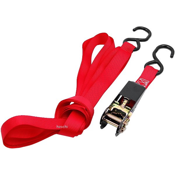 タイダウン ラチェット 1インチ(25mm)X15フィート(4.5m) 赤 (1本入り)