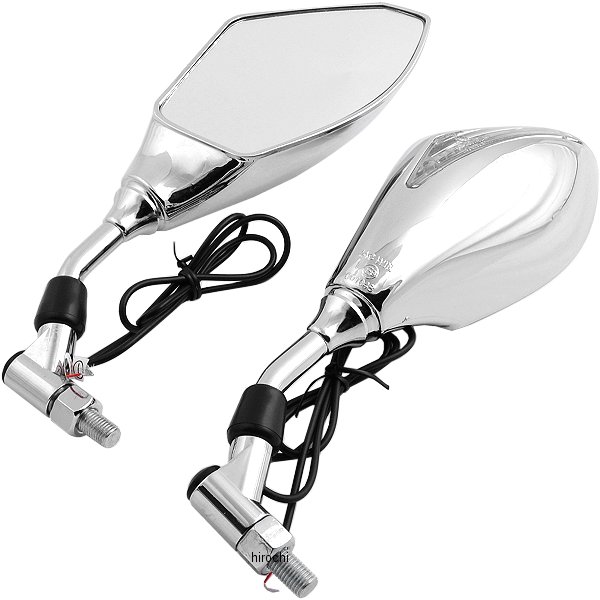 ミラー LED ウインカー 汎用 クローム 左右ペア