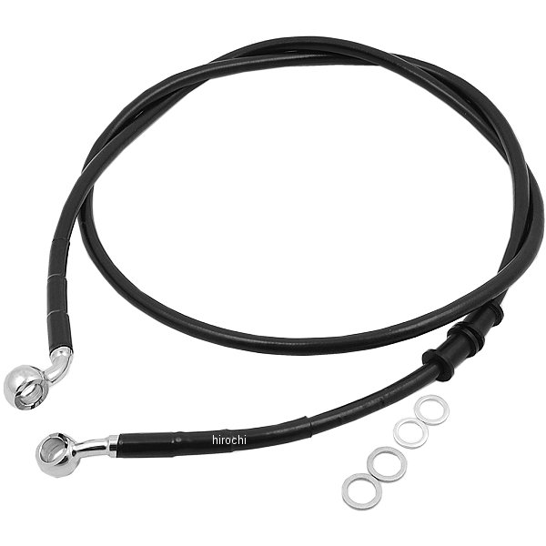 フロント ブレーキライン 黒ステンレス 08年以降 FXDB +6インチ(54.125インチ)