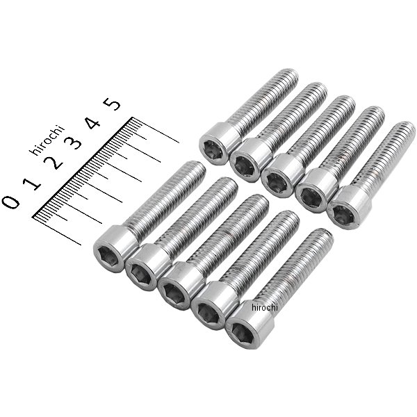 六角穴付きボタンボルト 5/16"-18 x 1.5インチ(38mm) クローム/無地 (10個入り)