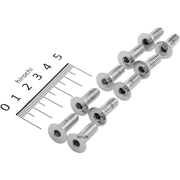 六角穴付きボタンボルト 1/4"x 20 x 3/4インチ(19mm) クローム (10個入り)