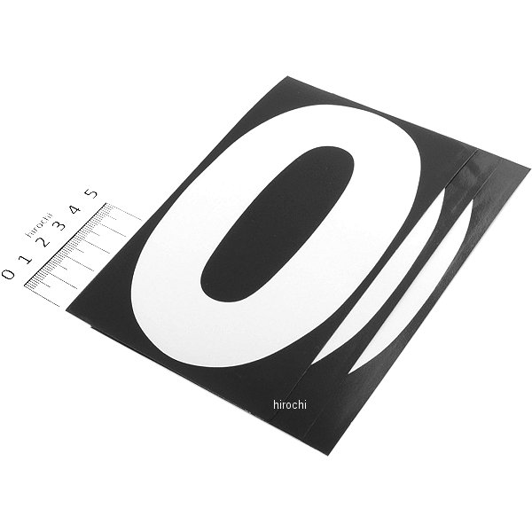 ゼッケンステッカー (白/大) 番号0