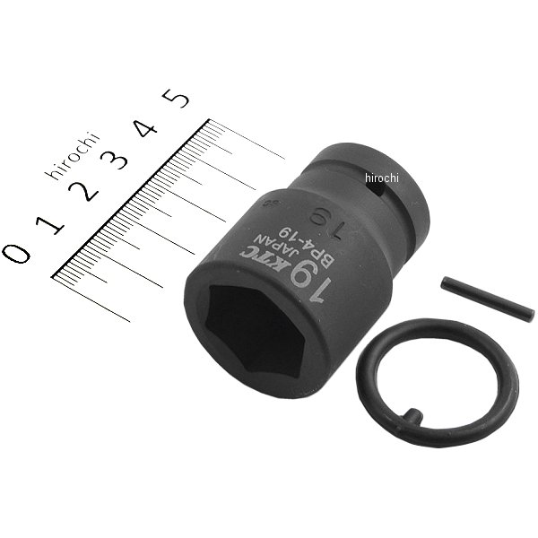 12.7sq インパクトレンチ用ソケット(標準) ピン・リング付 19mm