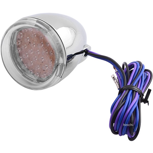 LLEDウインカー リア 中空ステム クローム/クリアレンズ/アンバー