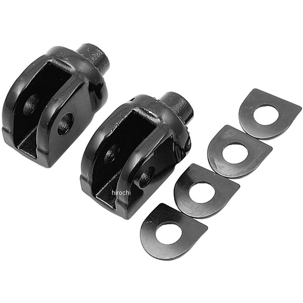 フットペグ 取付金具 スプライン (左右ペア) ホンダ、スズキ、トライアンフ 黒