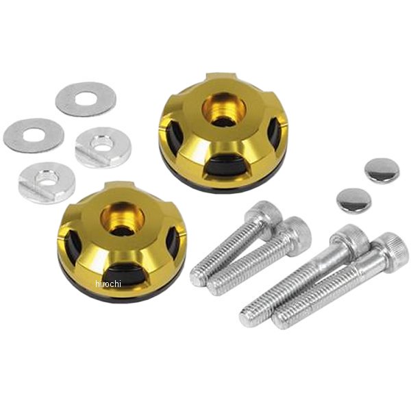 2ピースバーエンド ホンダ ノーマルハンドルパイプ用 黒/ゴールド