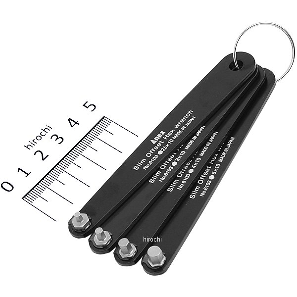スリムオフセットドライバー 六角 4本組