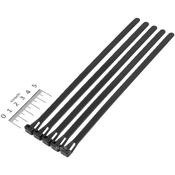 リリースタイラップ 200mm 幅7.5mm ブラック 5本セット