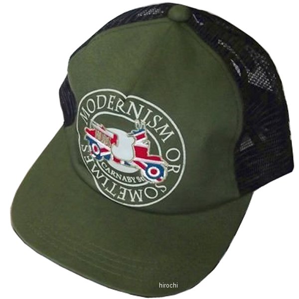 PUコットン メッシュキャップ オリーブ