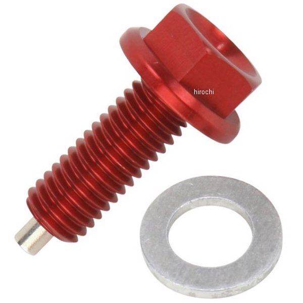 オイル ドレンボルト 磁石付き 09年-14年 CRF450R 8mmX1.25X20mm 赤