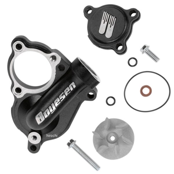 ウォーターポンプカバー インぺラーセット 04年以降 RM-Z250、KX250F アルミ 黒