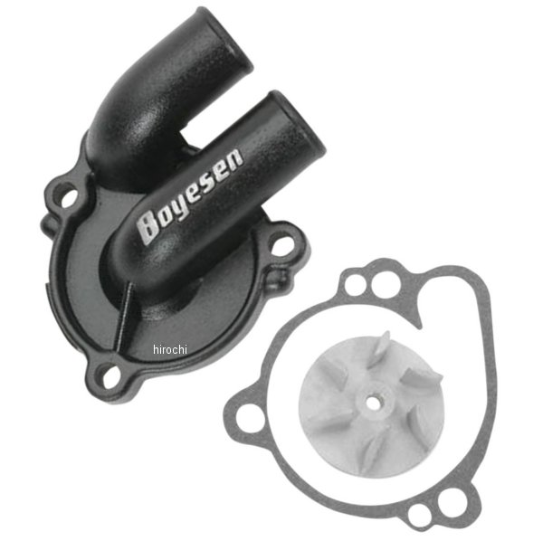 ウォーターポンプカバー インぺラーセット 98年以降 RM、KX アルミ 黒