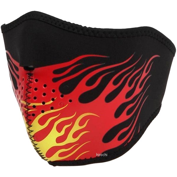 ハーフフェイスマスク ネオプレン フレイム 赤 フリーサイズ