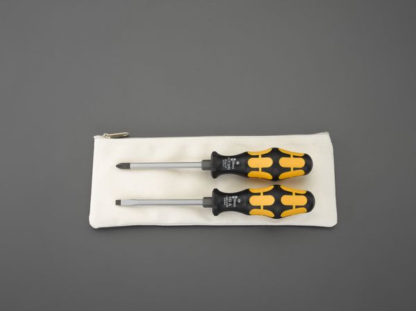 2本組 [+ -]ドライバー (貫通柄/手元六角)